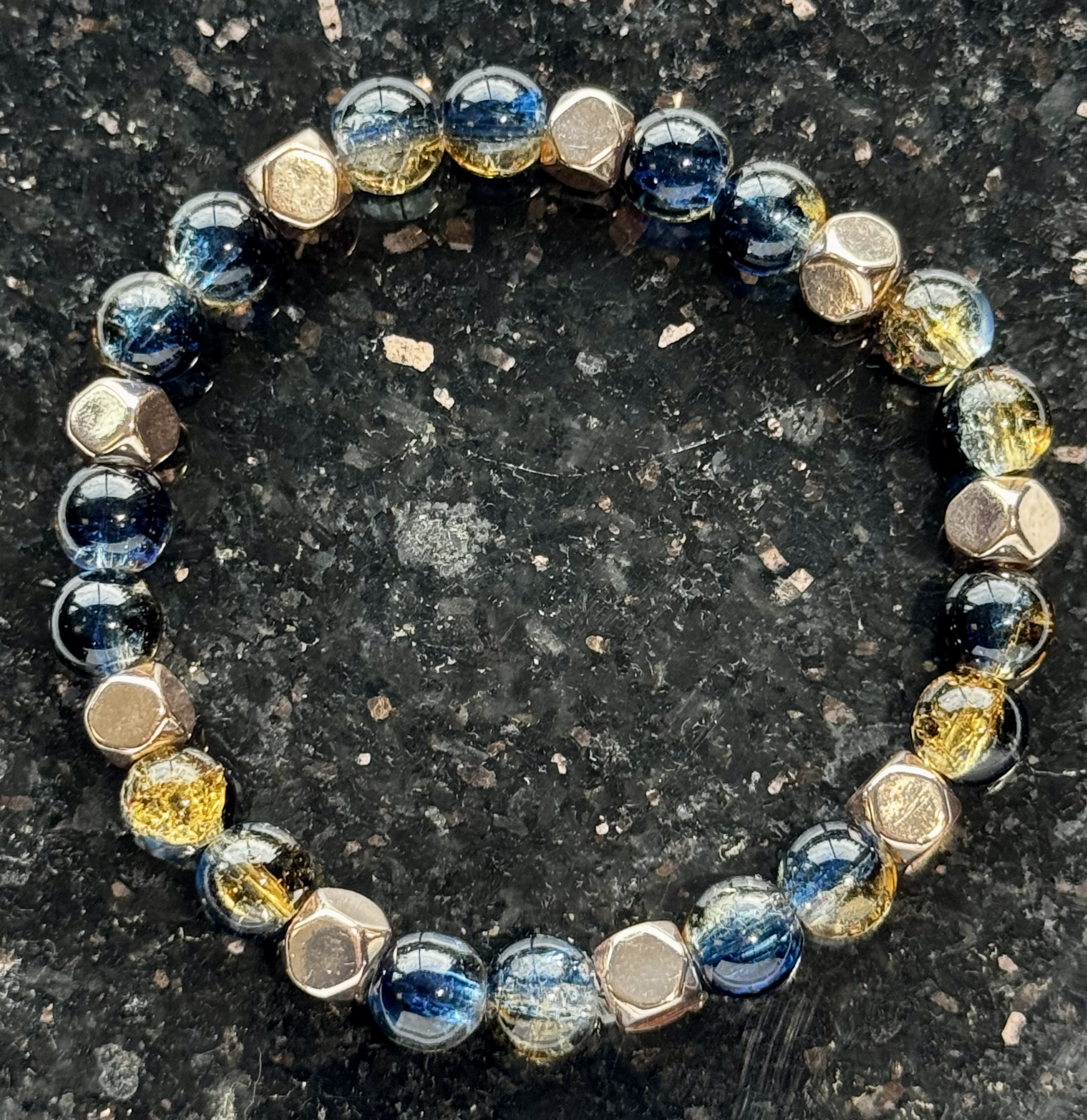 Red green and gold holiday bracelet